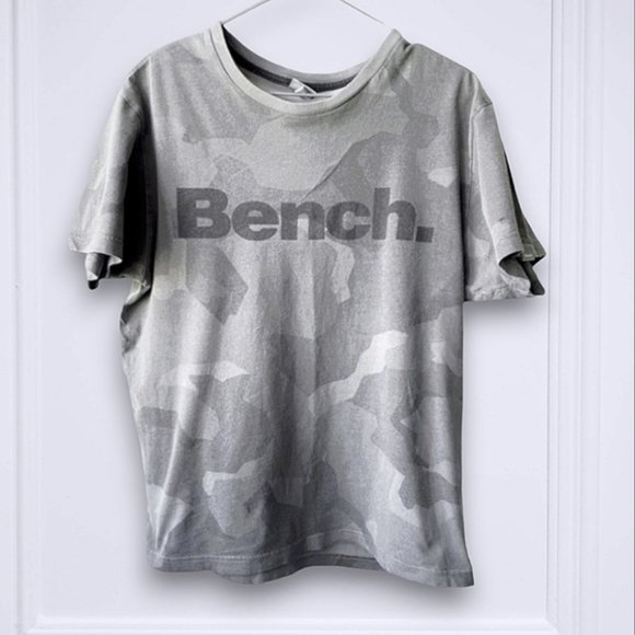 Bench Scoop neck Grey Camo T-shirt- M - Picture 1 of 5